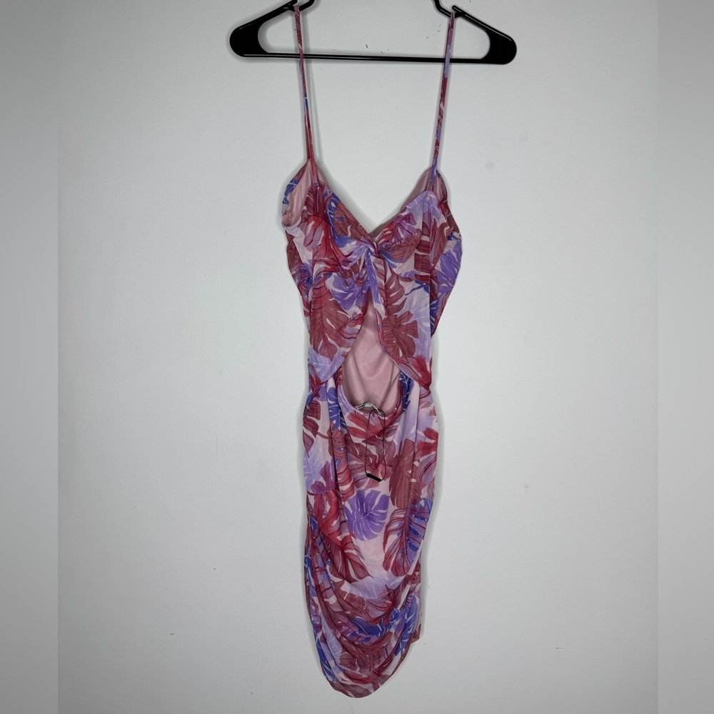Fashion Nova Vibrant Purple and Pink Ruched Mini Dress - Picture 7 of 8